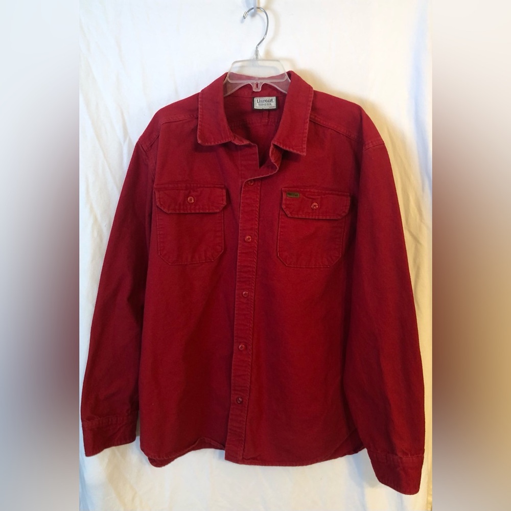 Legendary Tough as Buck,  Red Button-Up Heavy Flannel Shirt, Men’s XL